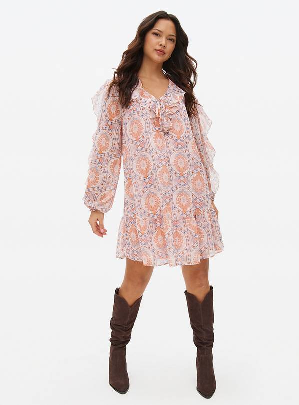 Pink Boho Paisley Print Mini Dress 14